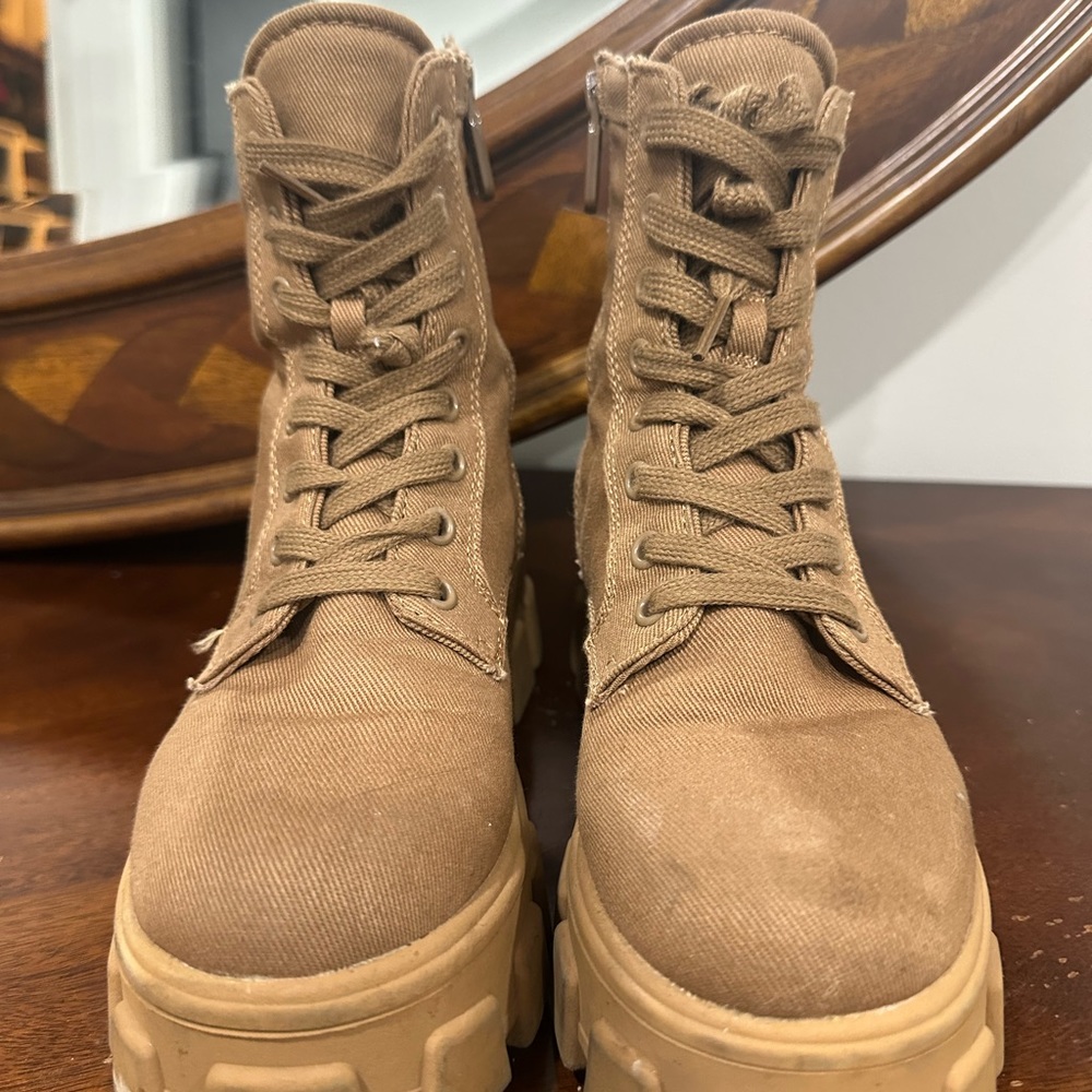 Circus by Sam Edelman Tan Combat Boots